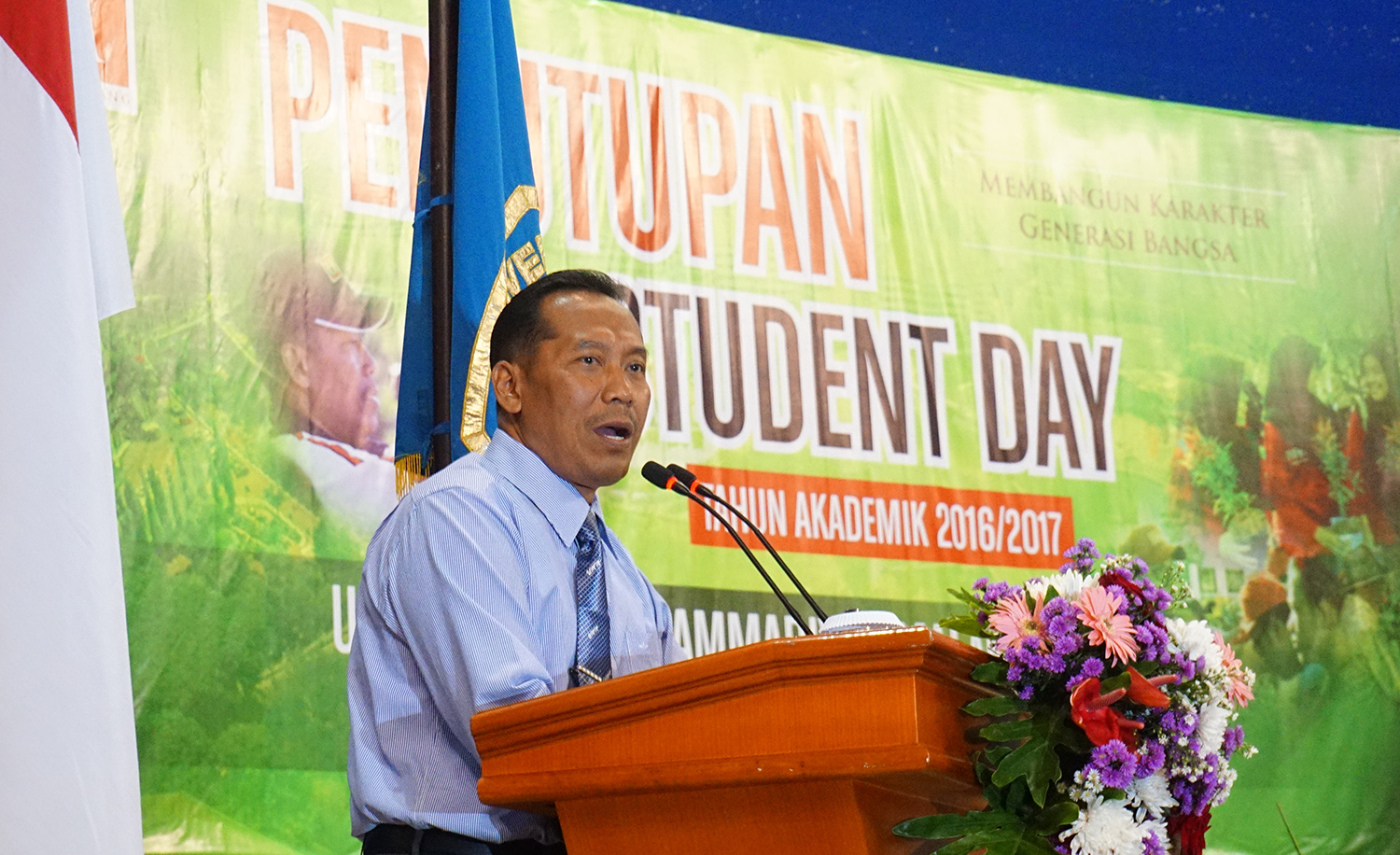 Rektor Fauzan saat memberikan sambutan pada penutupan student day. (Foto: Distya) نقلا عن أحد